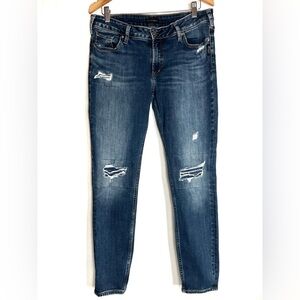 Silver Jeans Distressed Skinny Jeans Size 32